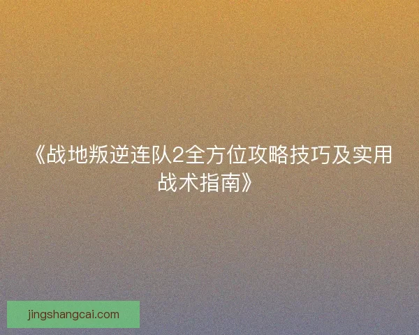 《战地叛逆连队2全方位攻略技巧及实用战术指南》